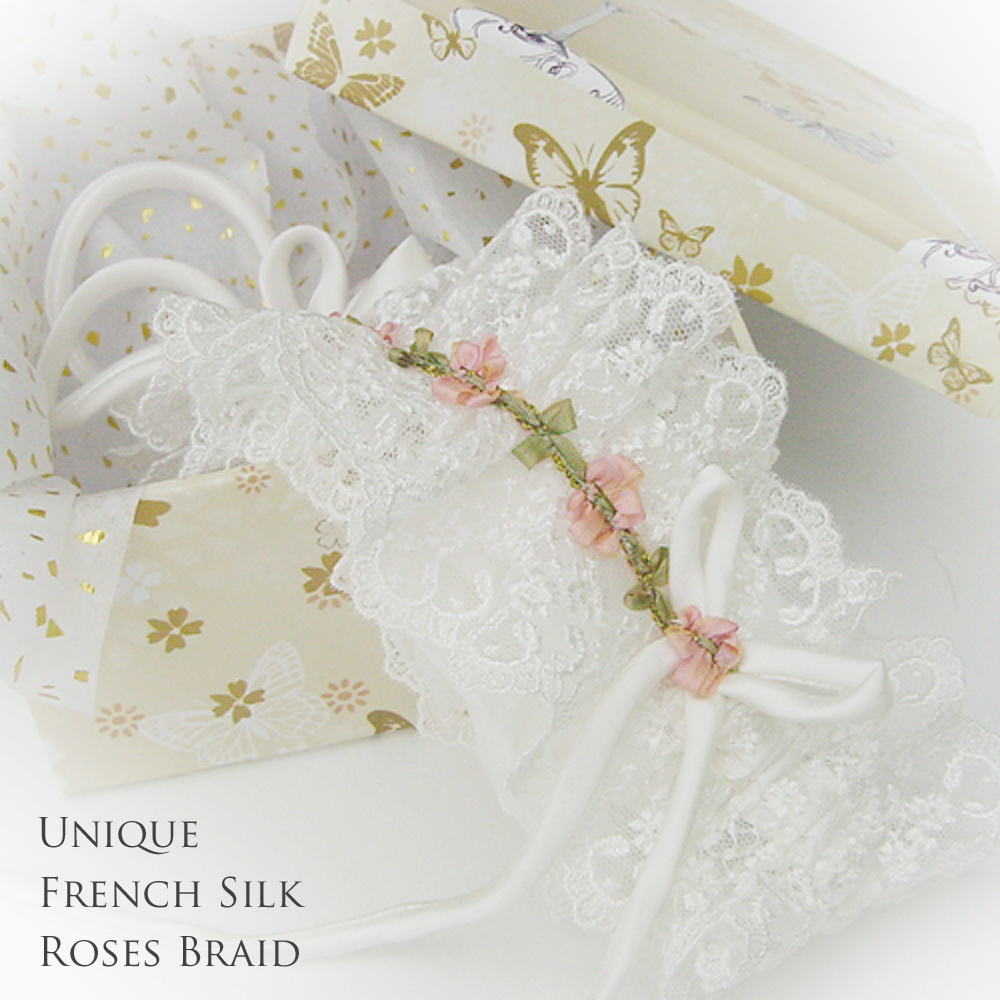 French rosebud wedding garter